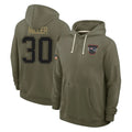 Punc NE.Patriots #30 Jam Miller Player Olive Salute to Service Pullover Hoodies Limited Stitched Jerseys