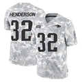 Punc NE.Patriots #32 TreVeyon Henderson Player Arctic Camo Salute To Service Limited Game Stitched Jerseys