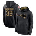 Punc NE.Patriots #32 TreVeyon Henderson Player Black Salute to Service Hoodies Limited Game Stitched Jerseys