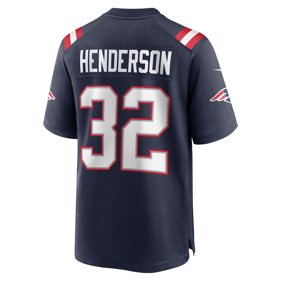 Punc NE.Patriots #32 TreVeyon Henderson Player Navy Home Game Stitched Jerseys