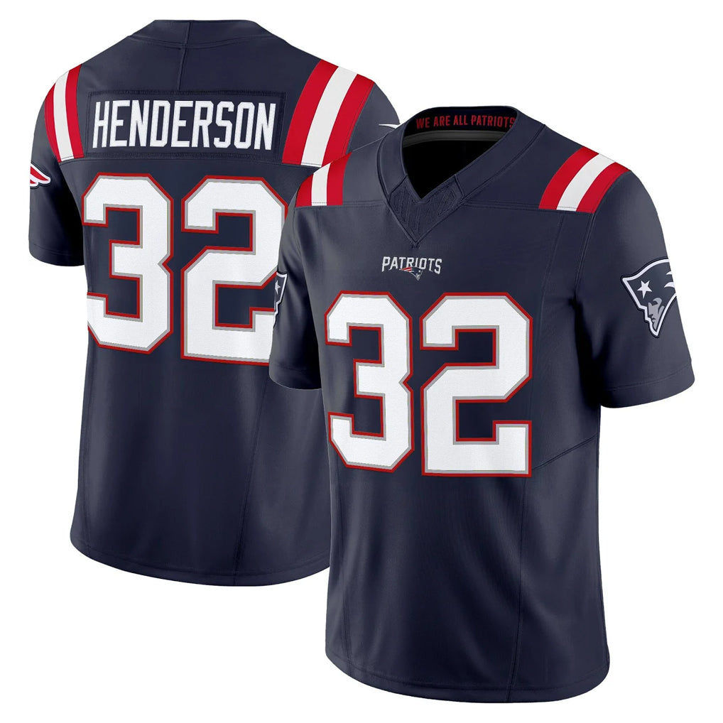 Punc NE.Patriots #32 TreVeyon Henderson Player Navy Limited Vapor F.U.S.E. Home Game Stitched Jerseys