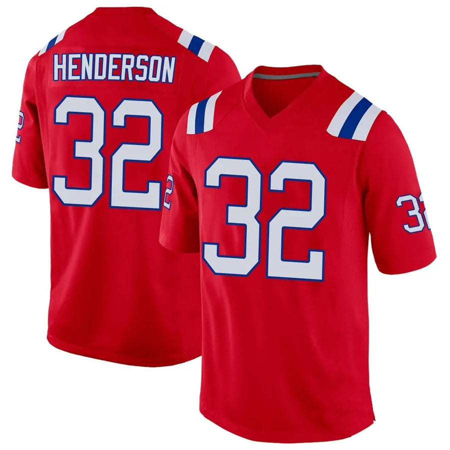 Punc NE.Patriots #32 TreVeyon Henderson Player Red Home Game Stitched Jerseys