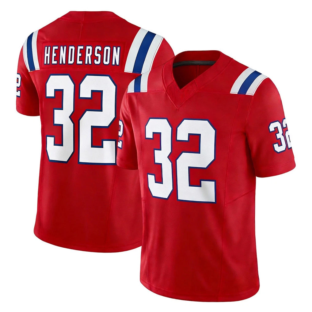 Punc NE.Patriots #32 TreVeyon Henderson Player Red Limited Vapor F.U.S.E. Home Game Stitched Jerseys