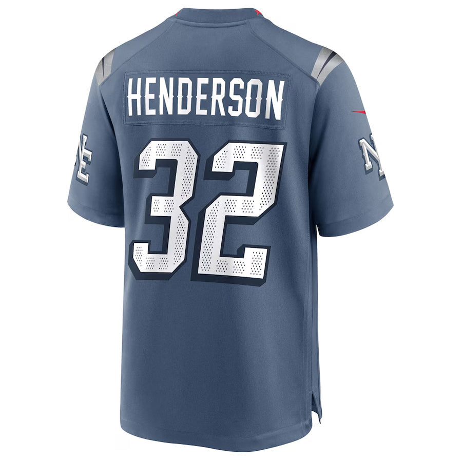 Punc NE.Patriots #32 TreVeyon Henderson Player Storm Blue Rivalries Collection Game Stitched Jerseys