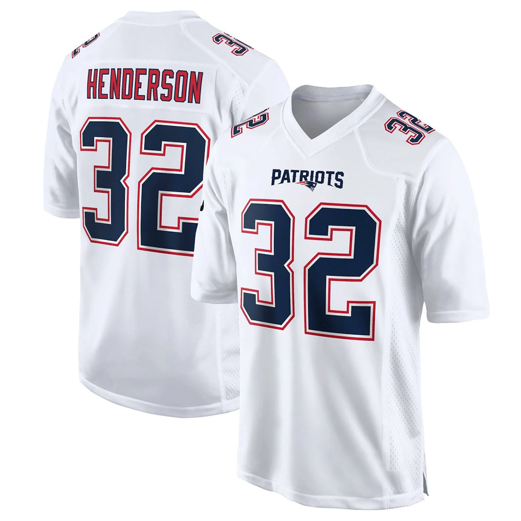 Punc NE.Patriots #32 TreVeyon Henderson Player White Fashion Limited Home Game Stitched Jerseys