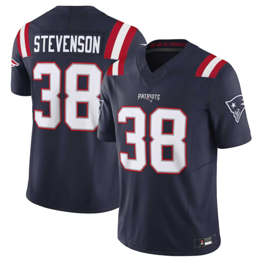 Punc NE.Patriots #38 Rhamondre Stevenson Navy Vapor F.U.S.E. Limited American Stitched Jerseys