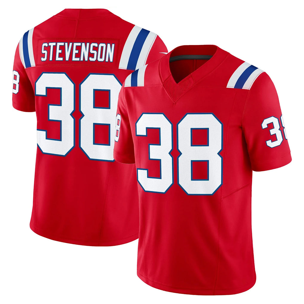 Punc NE.Patriots #38 Rhamondre Stevenson Player Red Limited Vapor F.U.S.E. Home Game Stitched Jerseys