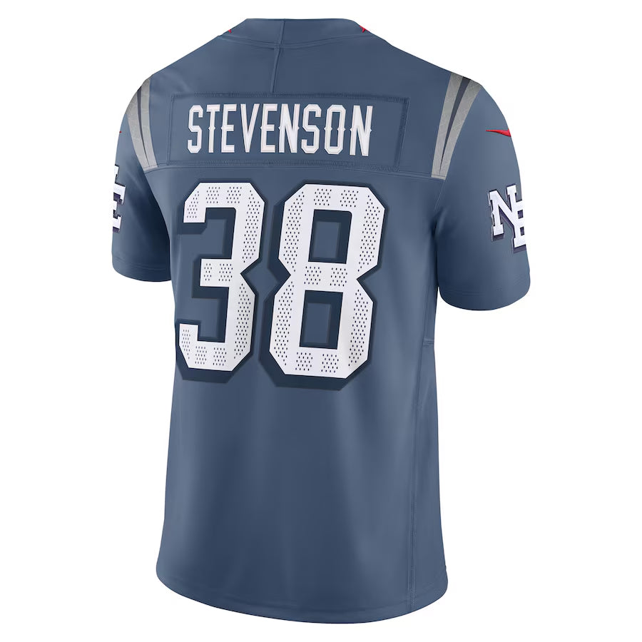 Punc NE.Patriots #38 Rhamondre Stevenson Player Storm Blue Rivalries Collection Limited Stitched Jerseys