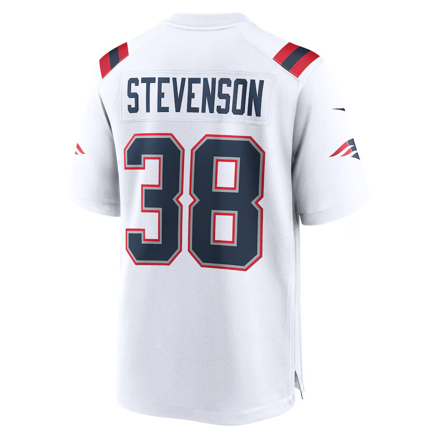 Punc NE.Patriots #38 Rhamondre Stevenson Player White Home Game Stitched Jerseys