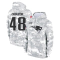 Punc NE.Patriots #48 Namdi Obiazor Player Arctic Camo Salute to Service Pullover Hoodies Limited Game Stitched Jerseys