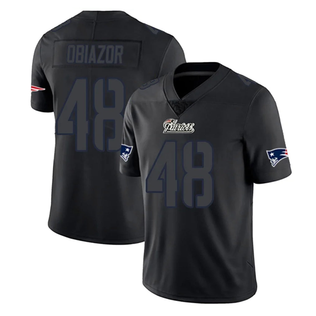 Punc NE.Patriots #48 Namdi Obiazor Player Black Impact LImited Home Game Stitched Jerseys