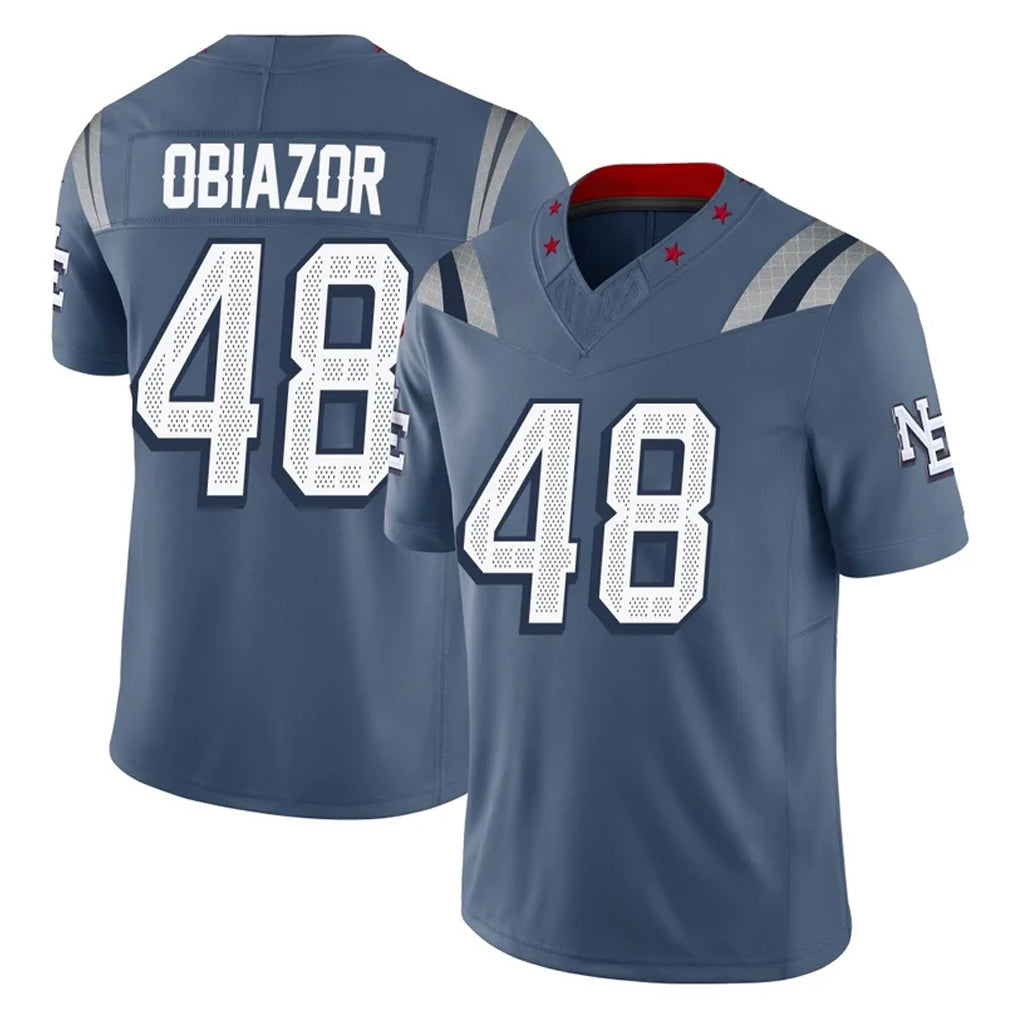 Punc NE.Patriots #48 Namdi Obiazor Player Blue Limited Rivalries Collection Home Game Stitched Jerseys