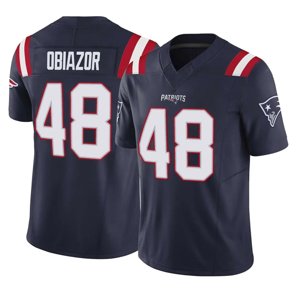 Punc NE.Patriots #48 Namdi Obiazor Player Navy Limited Vapor F.U.S.E. Home Game Stitched Jerseys