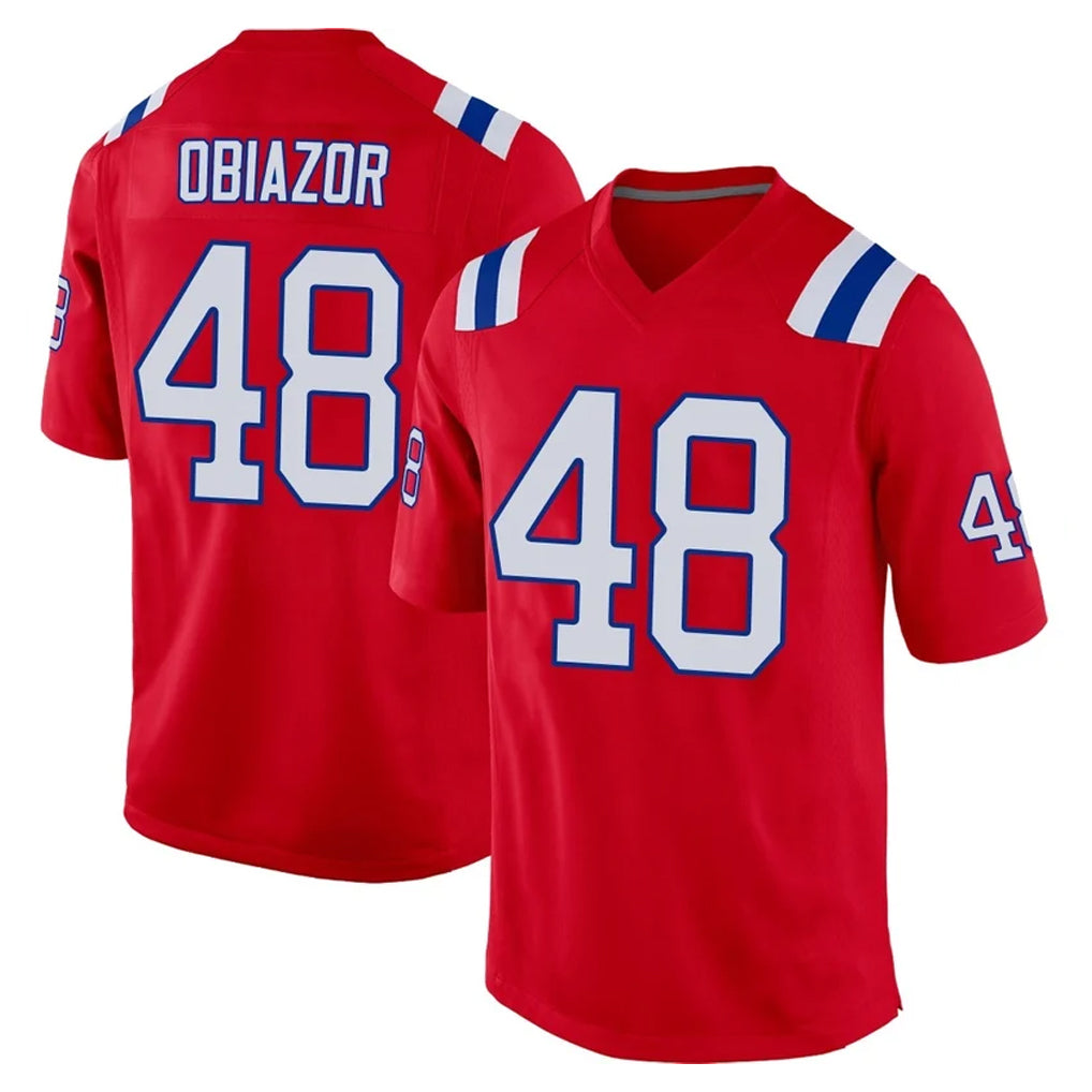 Punc NE.Patriots #48 Namdi Obiazor Player Red Home Game Stitched Jerseys