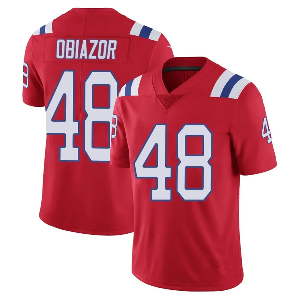 Punc NE.Patriots #48 Namdi Obiazor Player Red Vapor Untouchable Home Game Stitched Jerseys