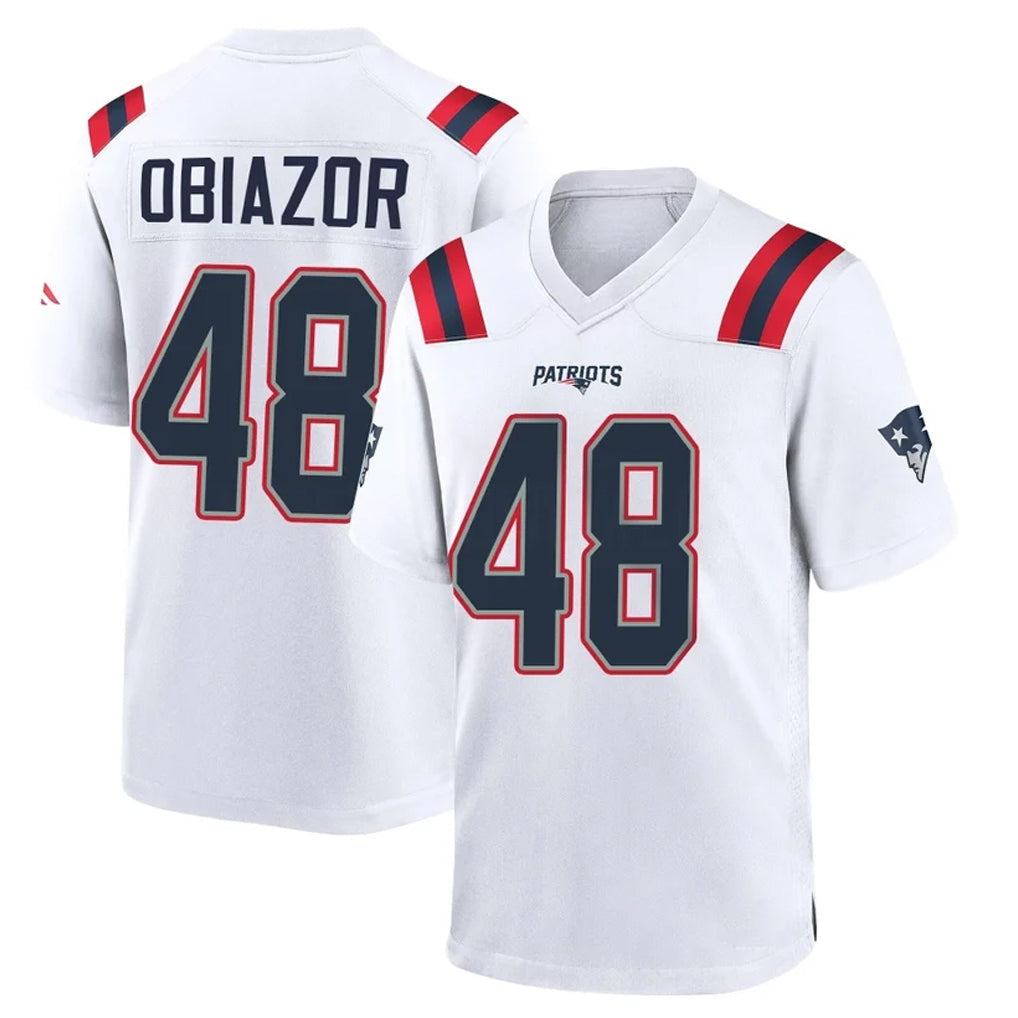 Punc NE.Patriots #48 Namdi Obiazor Player White Home Game Stitched Jerseys
