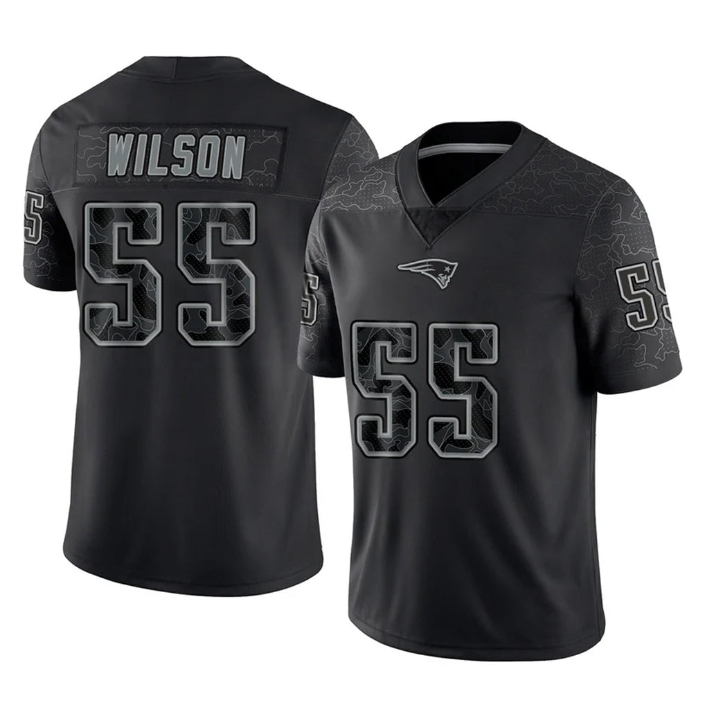 Punc NE.Patriots #55 Jared Wilson Player Black Reflective LImited Home Game Stitched Jerseys