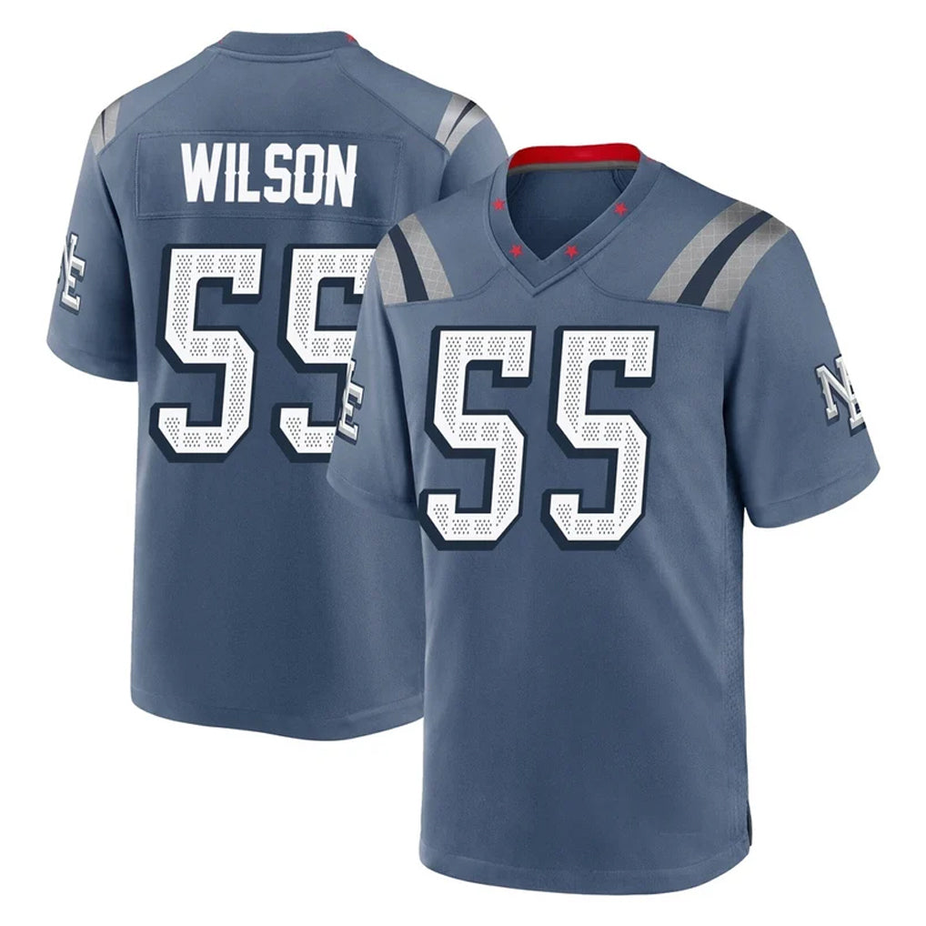 Punc NE.Patriots #55 Jared Wilson Player Blue Rivalries Collection Home Game Stitched Jerseys