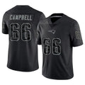 Punc NE.Patriots #66 Will Campbell Player Black Reflective Limited Stitched Jerseys