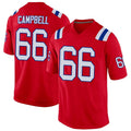 Punc NE.Patriots #66 Will Campbell Player Red Home Game Stitched Jerseys