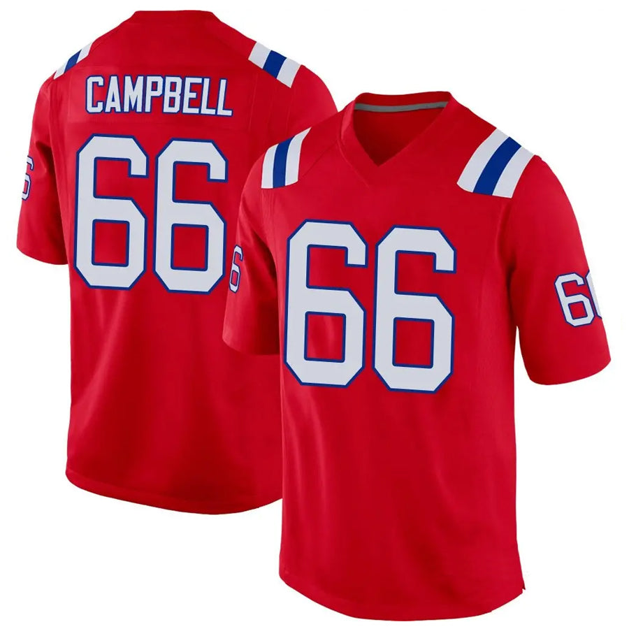 Punc NE.Patriots #66 Will Campbell Player Red Home Game Stitched Jerseys
