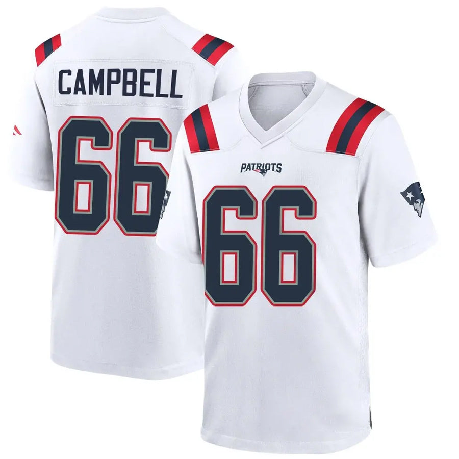Punc NE.Patriots #66 Will Campbell Player White Home Game Stitched Jerseys