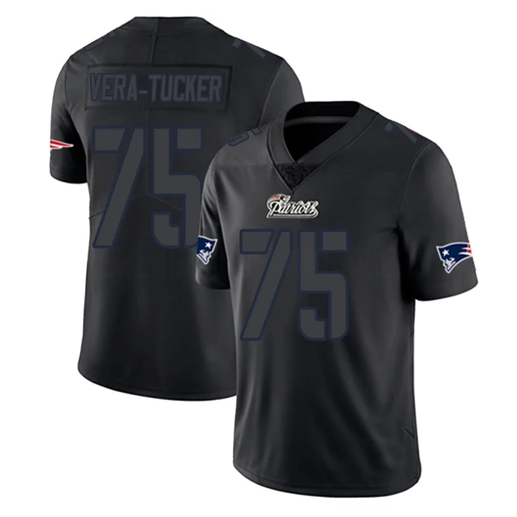 Punc NE.Patriots #75 Alijah Vera-Tucker Player Black Impact LImited Home Game Stitched Jerseys