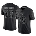 Punc NE.Patriots #75 Alijah Vera-Tucker Player Black Reflective LImited Home Game Stitched Jerseys