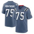 Punc NE.Patriots #75 Alijah Vera-Tucker Player Blue Rivalries Collection Home Game Stitched Jerseys