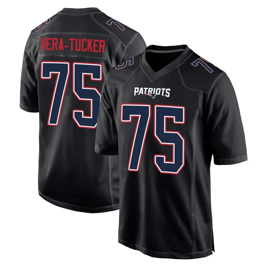 Punc NE.Patriots #75 Alijah Vera-Tucker Player Carbon Fashion Limited Home Game Stitched Jerseys