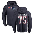 Punc NE.Patriots #75 Alijah Vera-Tucker Player Navy LOGO Pullover Hoodies Home Game Stitched Jerseys