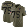 Punc NE.Patriots #75 Alijah Vera-Tucker Player Olive 2025 Salute To Service Limited Stitched Jerseys