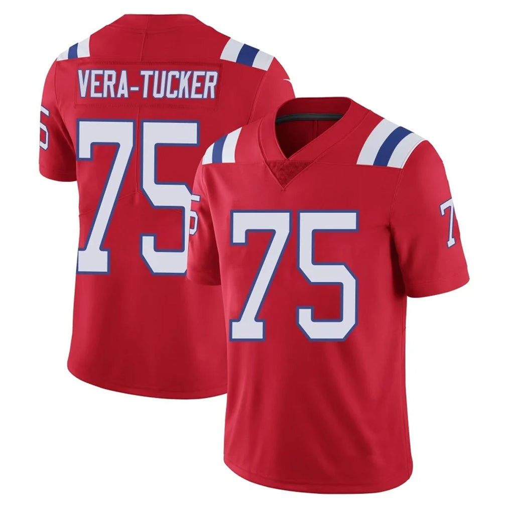 Punc NE.Patriots #75 Alijah Vera-Tucker Player Red Vapor Untouchable Home Game Stitched Jerseys