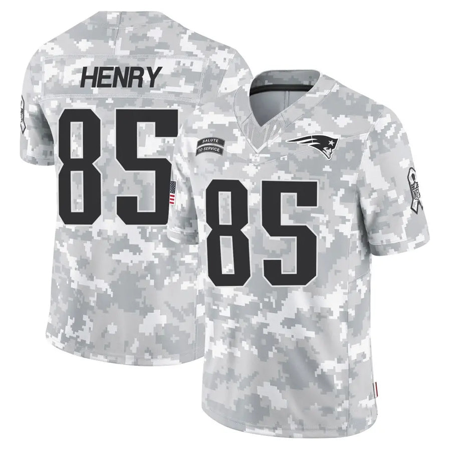 Punc NE.Patriots #85 Hunter Henry Player Arctic Camo Salute to Service Limited Stitched Jerseys