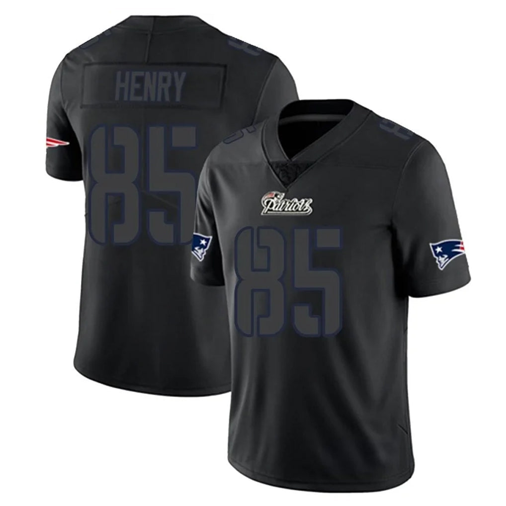 Punc NE.Patriots #85 Hunter Henry Player Black Impact LImited Home Game Stitched Jerseys