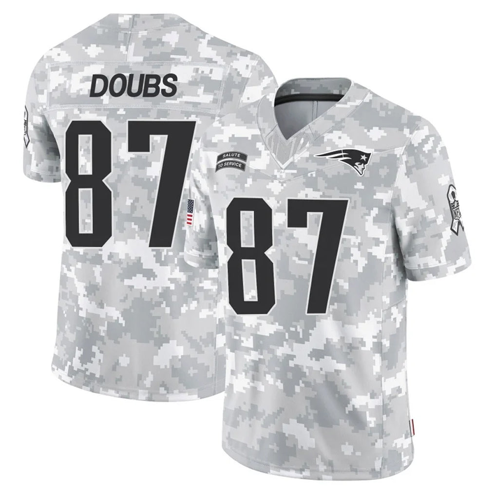 Punc NE.Patriots #87 Romeo Doubs Player Arctic Camo Salute To Service Limited Game Stitched Jerseys