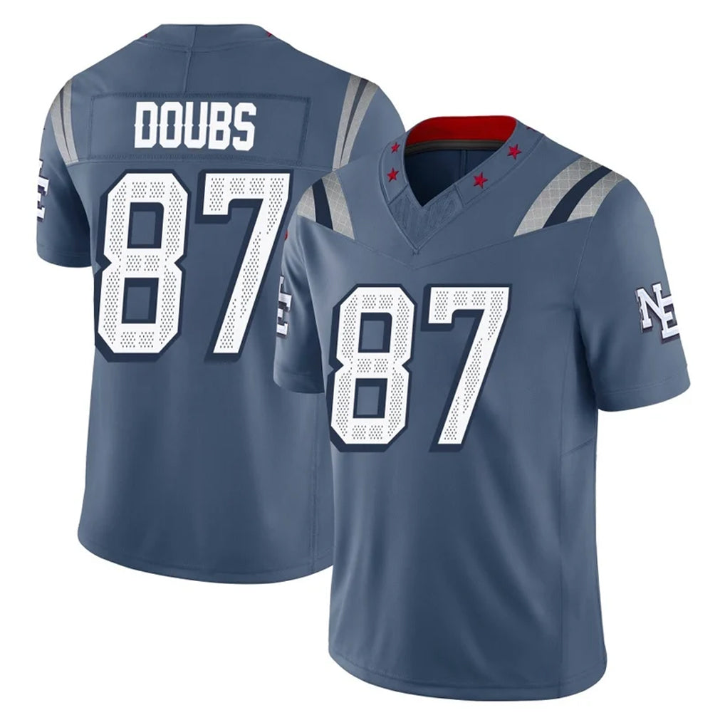 Punc NE.Patriots #87 Romeo Doubs Player Blue Limited Rivalries Collection Home Game Stitched Jerseys