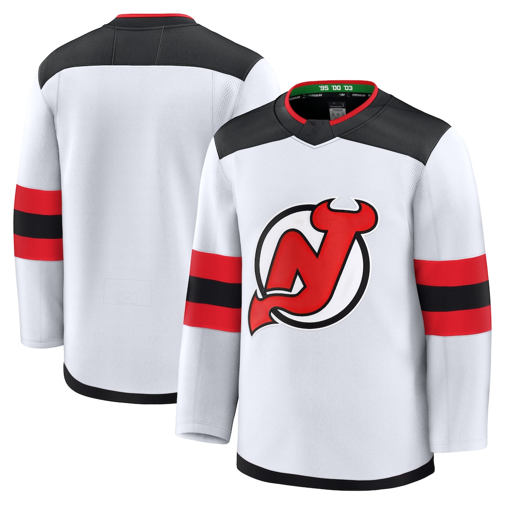 Punc N.Jersey Devils White Away Premium Jerseys