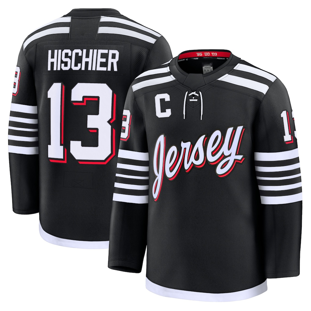 Punc N.Jersey Devils #13 Nico Hischier Black Alternate Premium Jerseys