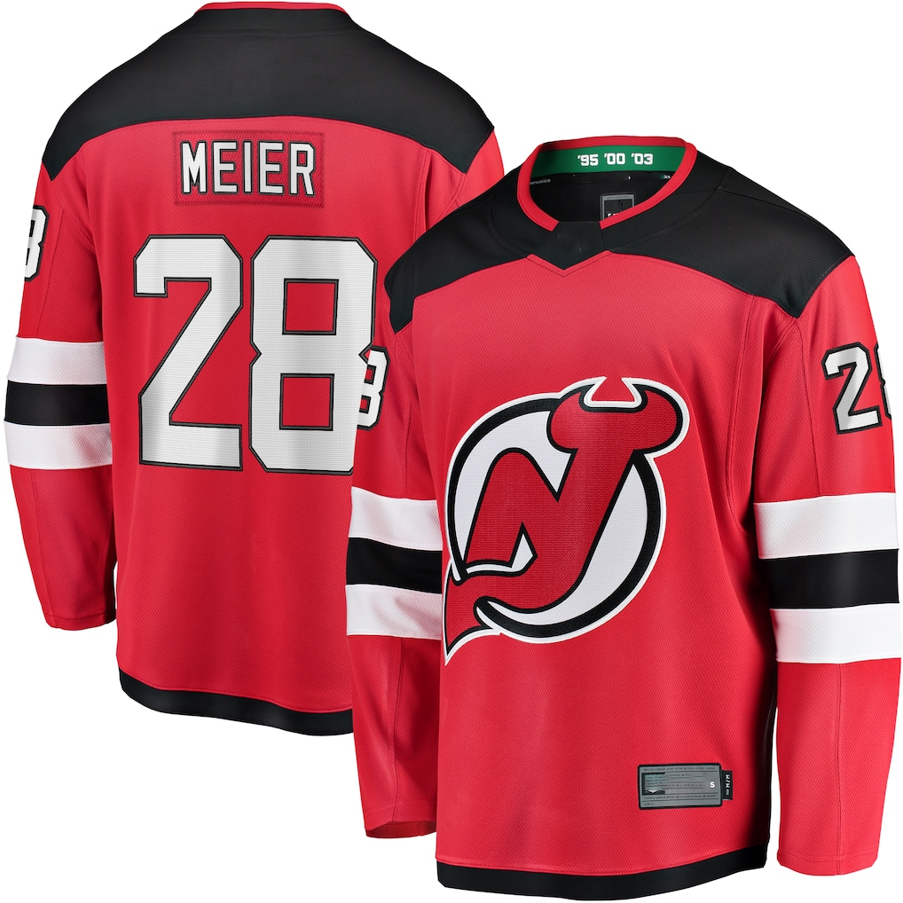 Punc N.Jersey Devils #28 Timo Meier Red Home Breakaway Jerseys