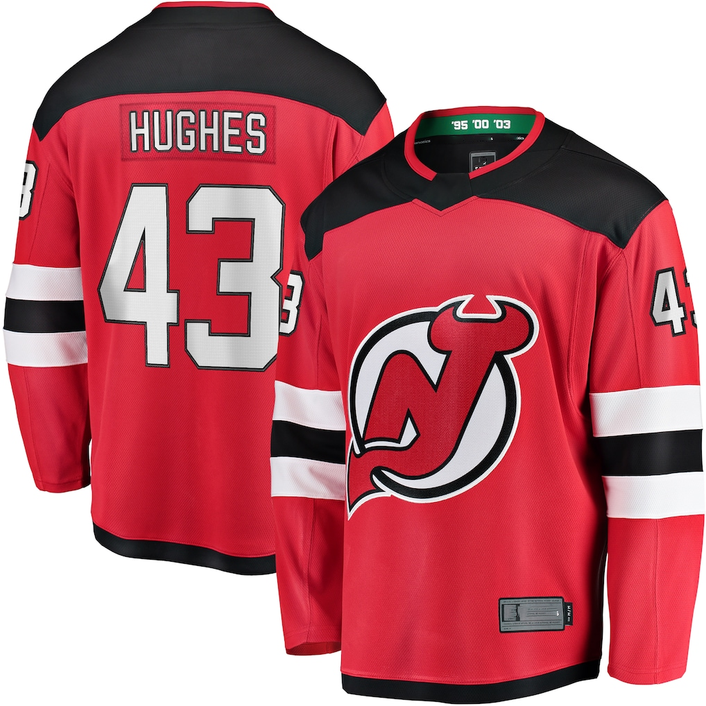 Punc N.Jersey Devils #43 Luke Hughes Red Home Breakaway Player Jerseys