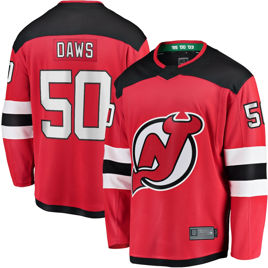 Punc N.Jersey Devils #50 Nico Daws Red Home Breakaway Player Jerseys