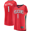 Punc NO.Pelicans #1 Zion Williamson Red Replica Fast Break Stitched Jerseys- Statement Edition