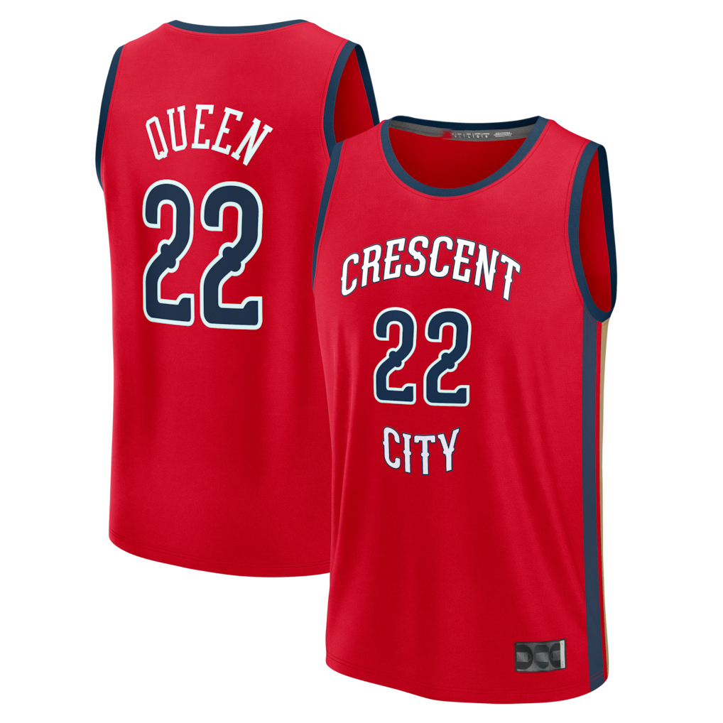 Punc NO.Pelicans #22 Derik Queen Red Fast Break Replica Player Stitched Jerseys- Statement Edition