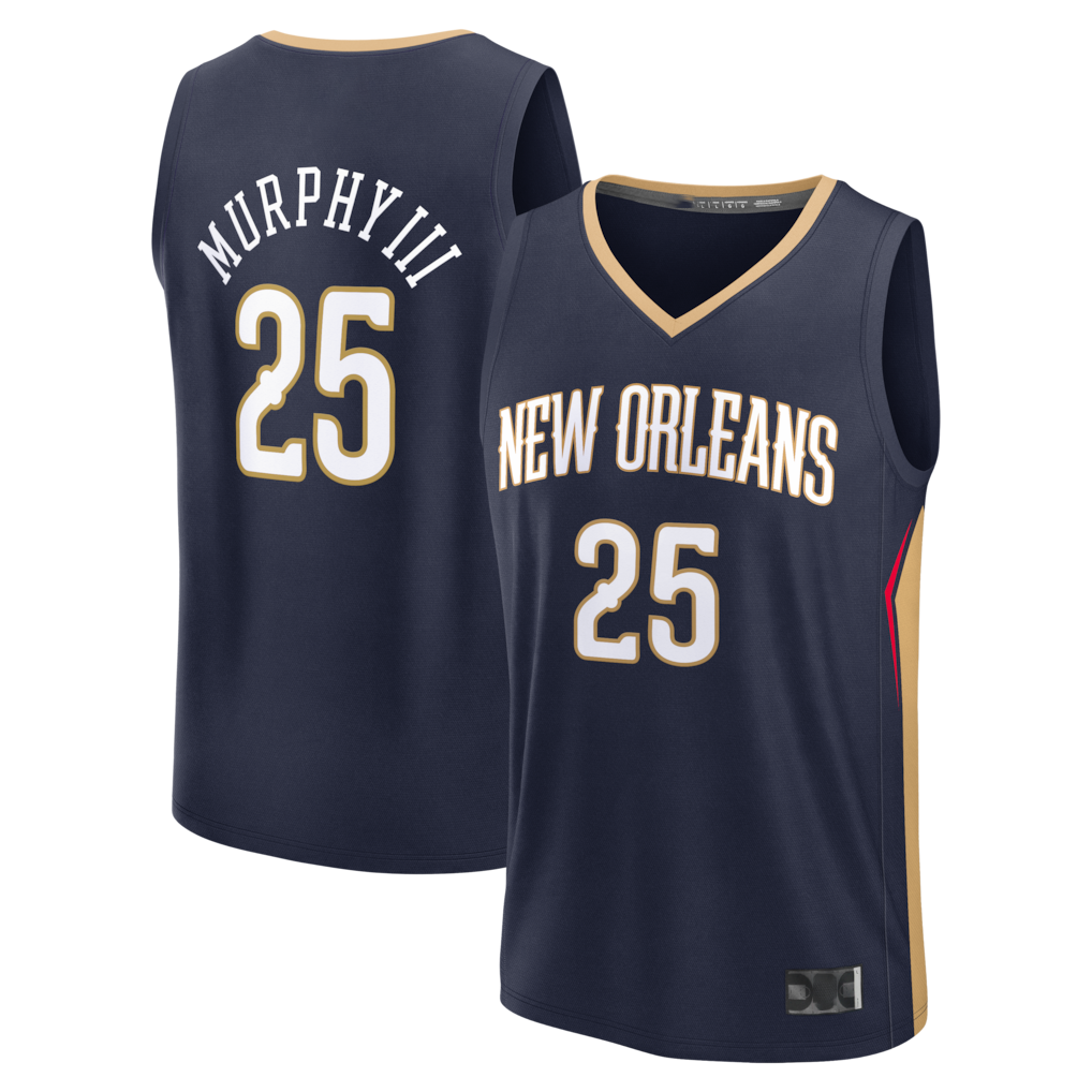 Punc NO.Pelicans #25 Trey Murphy III Navy Fast Break Replica Stitched Jerseys- Icon Edition