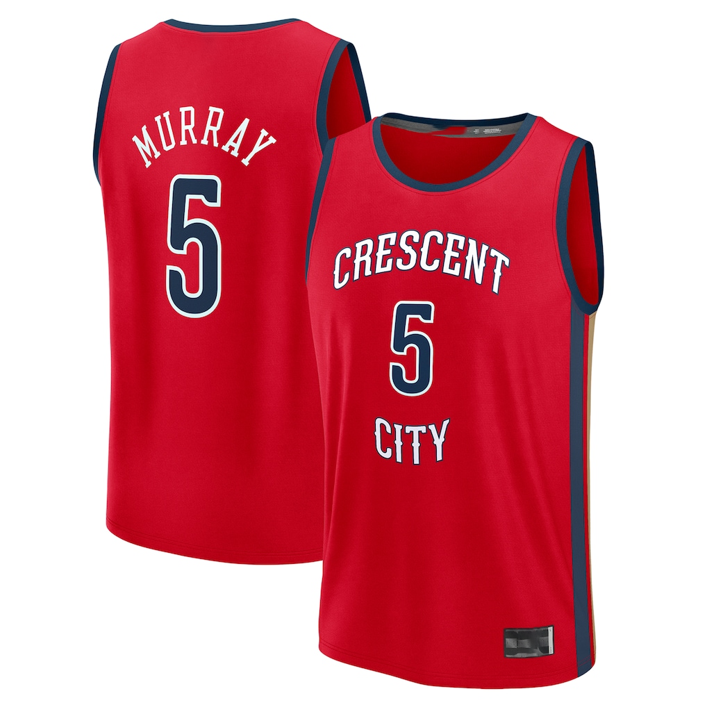 Punc NO.Pelicans #5 Dejounte Murray Red Fast Break Replica Player Stitched Jerseys- Statement Edition