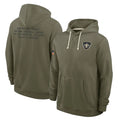 Punc NO.Saints Olive Salute to Service Pullover Hoodies Limited Blank Player Stitched Jerseys