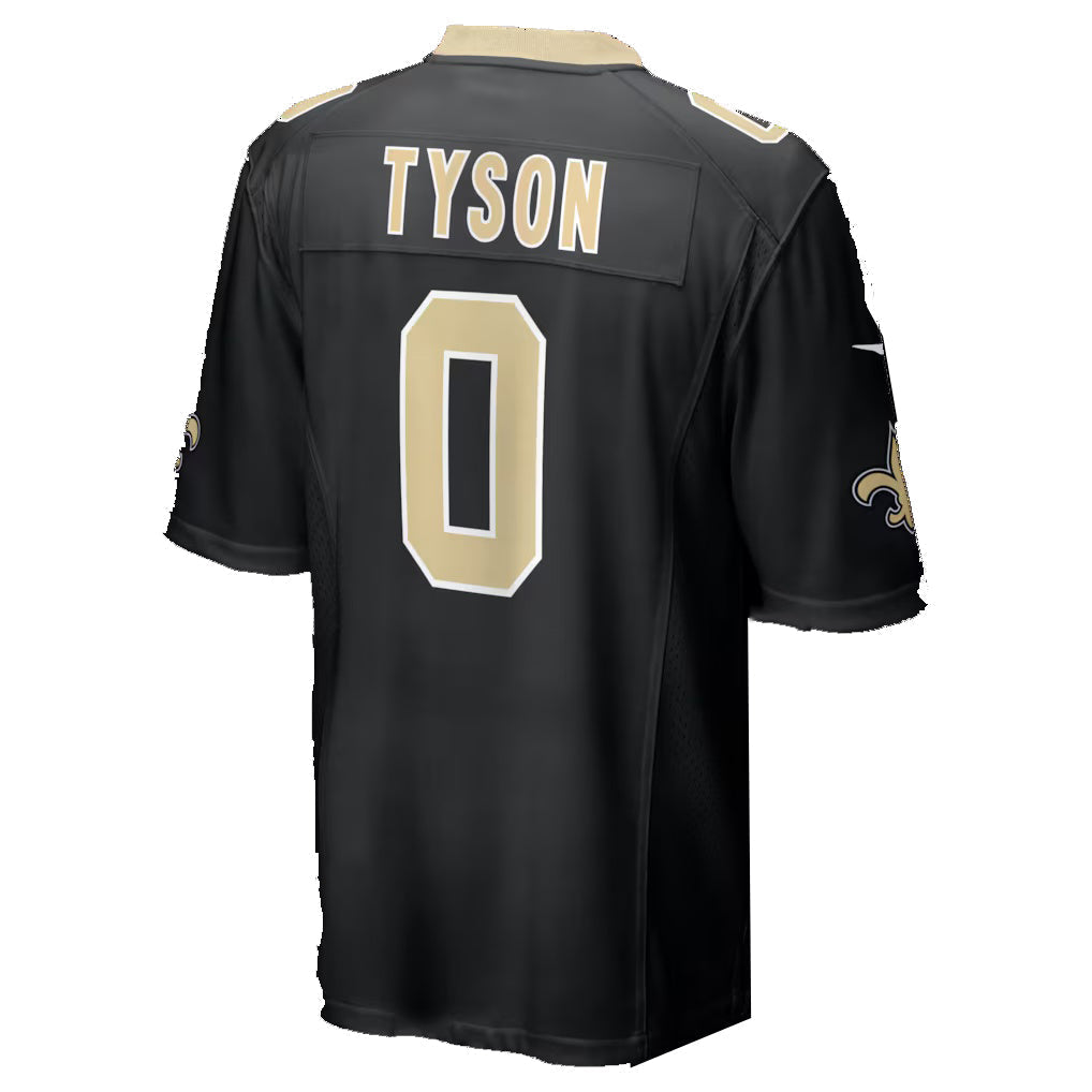 Punc NO.Saints #0 Jordyn Tyson Black 2026 Draft First Round Pick No. 8 Team Game Stitched Jerseys