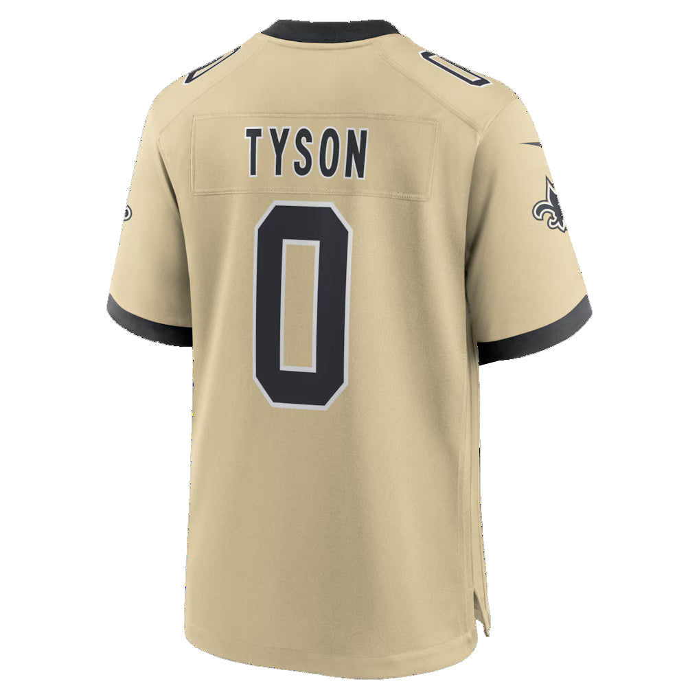 Punc NO.Saints #0 Jordyn Tyson Gold 2026 Draft First Round Pick No. 8 Alternate Game Stitched Jerseys