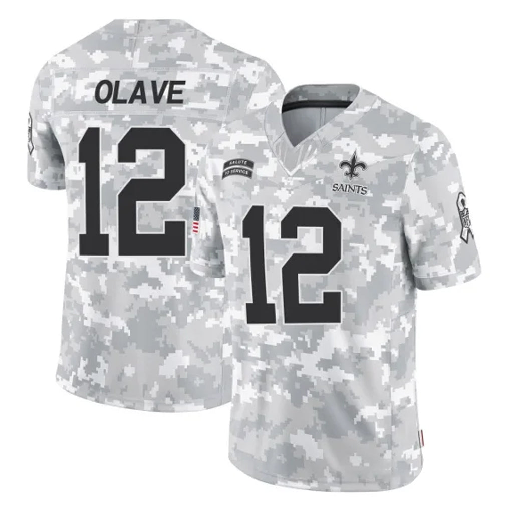 Punc NO.Saints #12 Chris Olave Player Arctic Camo Salute To Service Limited Game Stitched Jerseys